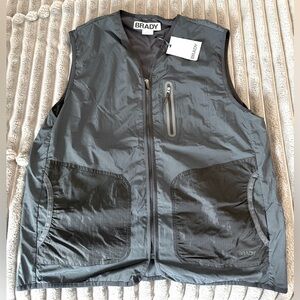 BRADY BRAND Vest Mens Extra Large Outdoor Vets Jacket Pocket Tom Brady XL Black